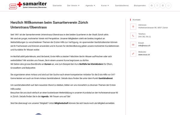 Vorschau von www.svuo.ch, Samariterverein Unterstrass / Oberstrass