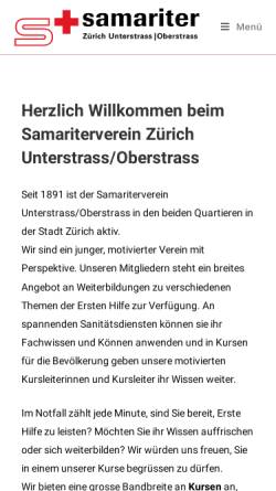 Vorschau der mobilen Webseite www.svuo.ch, Samariterverein Unterstrass / Oberstrass