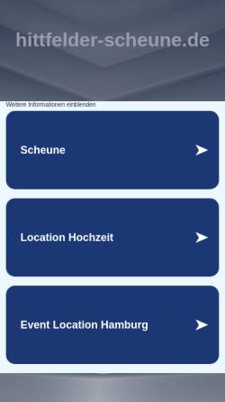 Vorschau der mobilen Webseite www.hittfelder-scheune.de, Café-Restaurant 