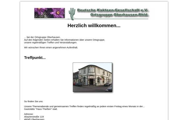 Vorschau von www.kaktus-tanzer.de, Deutsche Kakteen-Gesellschaft e.V. - Ortsgruppe Oberhausen