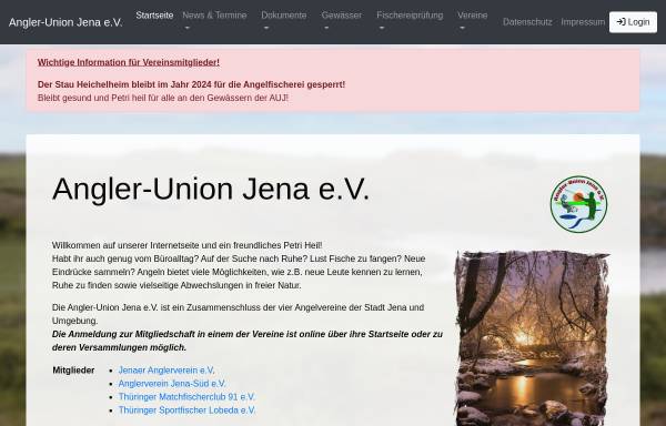 Vorschau von anglerunion-jena.de, Anglerunion Jena e.V.