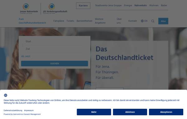 Vorschau von www.nahverkehr-jena.de, Jenaer Nahverkehrsgesellschaft mbH