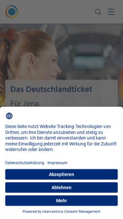 Vorschau der mobilen Webseite www.nahverkehr-jena.de, Jenaer Nahverkehrsgesellschaft mbH