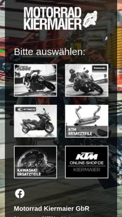 Vorschau der mobilen Webseite www.motorrad-kiermaier.de, Motorrad Kiermaier Landshut