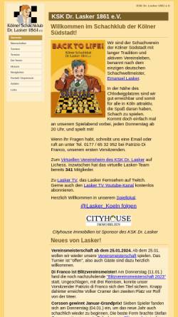 Vorschau der mobilen Webseite www.lasker-koeln.de, Kölner Schachklub Dr. Lasker 1861 e.V.