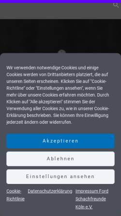 Vorschau der mobilen Webseite ford-schachfreunde.de, Schachfreunde Ford Köln e.V.