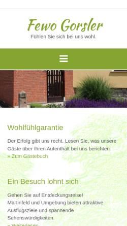 Vorschau der mobilen Webseite fewo-gorsler.de, Ferienwohnung Gorsler