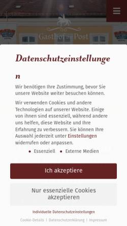 Vorschau der mobilen Webseite www.gasthof-zur-post-erding.de, Brauerei - Gasthof zur Post