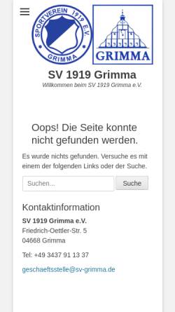 Vorschau der mobilen Webseite www.sv-grimma.de, SV 1919 Grimma e.V.
