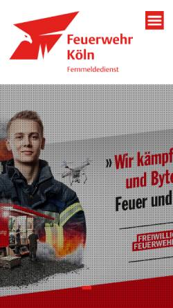 Vorschau der mobilen Webseite www.fernmeldedienst-koeln.de, Freiwillige Feuerwehr Köln, Fernmeldedienst