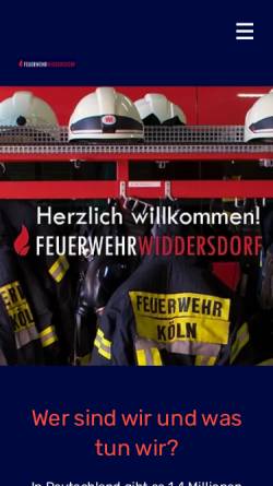 Vorschau der mobilen Webseite feuerwehr-widdersdorf.de, Freiwillige Feuerwehr Köln, Löschgruppe Widdersdorf
