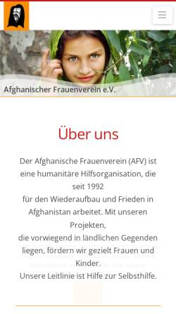 Vorschau der mobilen Webseite www.afghanischer-frauenverein.de, Afghanischer Frauenverein e.V.
