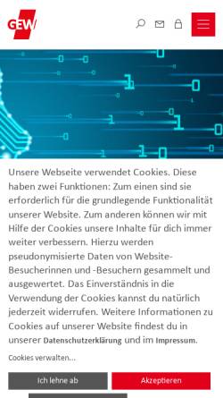 Vorschau der mobilen Webseite www.gew-sachsen.de, GEW Sachsen