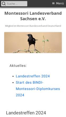 Vorschau der mobilen Webseite www.montessori-sachsen.de, Montessori-Landesverband Sachsen e.V.
