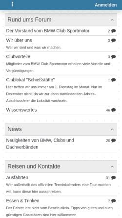 Vorschau der mobilen Webseite www.bmw-club-sportmotor.de, BMW-Club-Sportmotor e.V.