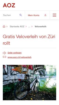Vorschau der mobilen Webseite www.zuerirollt.ch, Züri rollt