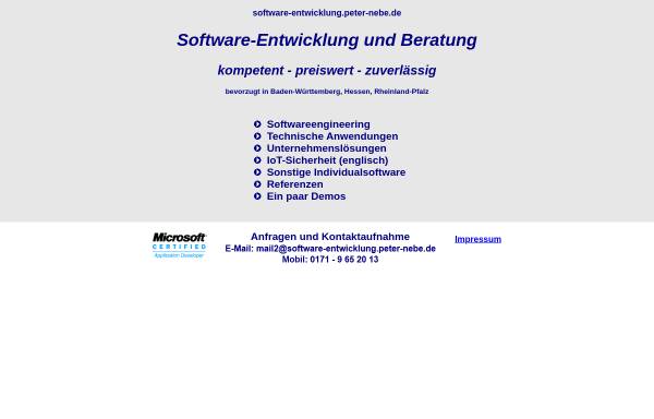 Vorschau von www.software-entwicklung.peter-nebe.de, Software-Entwicklung Peter Nebe