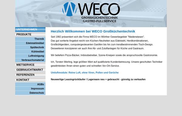 Vorschau von www.weco-kuechen.de, WECO Großküchentechnik