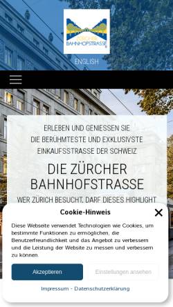 Vorschau der mobilen Webseite www.bahnhofstrasse-zuerich.ch, Bahnhofstrasse Zürich