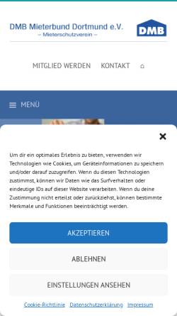 Vorschau der mobilen Webseite www.mieterschutz-castrop.de, Mieter und Pächter e. V. - Dortmund