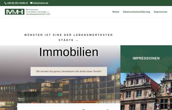 Vorschau von www.mivh.de, MIVH - Münsteraner Immobilien Vertriebs- und Handelsgesellschaft