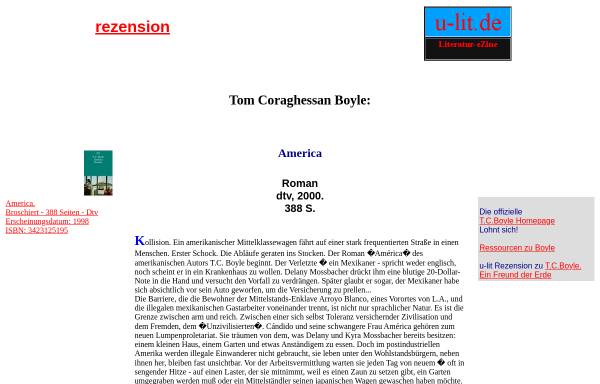 Vorschau von www.u-lit.de, T. C. Boyle: America