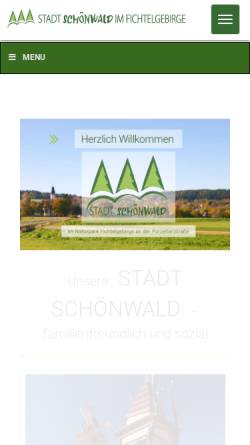 Vorschau der mobilen Webseite www.stadt-schoenwald.de, Schönwald