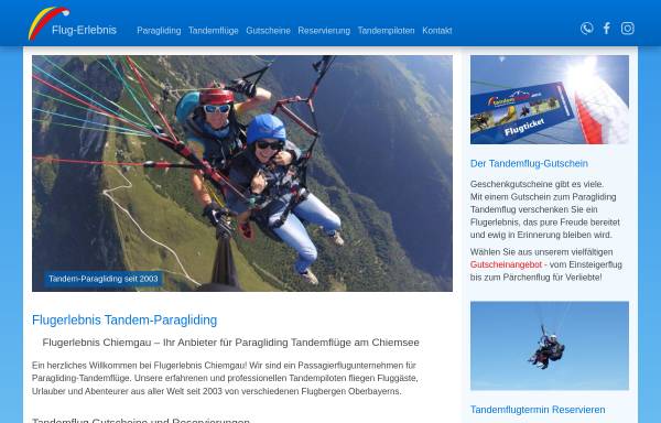 Vorschau von www.flug-erlebnis.de, Flug-Erlebnis Kittelberger