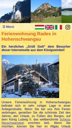 Vorschau der mobilen Webseite www.ferienwohnung-rades.de, Ferienwohnung Rades