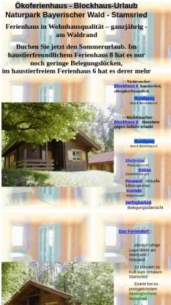 Vorschau der mobilen Webseite www.oekoferienhaus.de, Blockhaus-Ferienwohnung