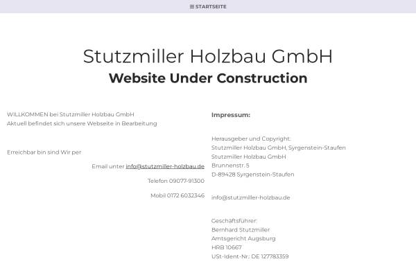 Vorschau von www.stutzmiller-holzbau.de, Holzbau Stutzmiller GmbH