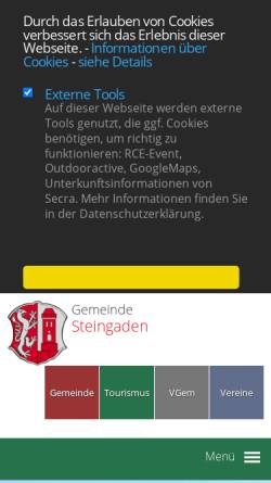 Vorschau der mobilen Webseite www.steingaden.de, Steingaden