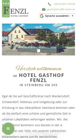 Vorschau der mobilen Webseite www.hotelgasthof-fenzl.de, Hotel-Gasthof Fenzl