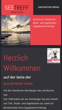 Vorschau der mobilen Webseite www.bootsverleih-steinberg.de, Seetreff Steinberg