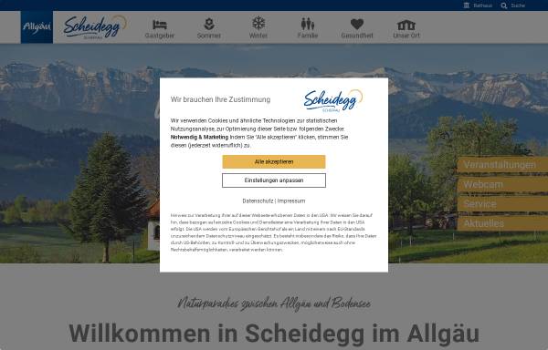 Vorschau von www.scheidegg.de, Scheidegg im Allgäu