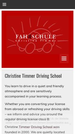 Vorschau der mobilen Webseite www.fahrschule-christine-timmer.de, Fahrschule Christine Timmer