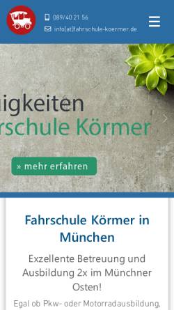 Vorschau der mobilen Webseite fahrschule-koermer.de, Fahrschule Körmer