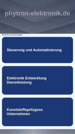 Vorschau der mobilen Webseite www.phytron-elektronik.de, Phytron-Elektronik GmbH