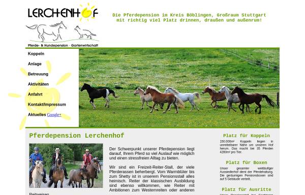 Vorschau von www.lerchenhof.info, Pferdepension Lerchenhof