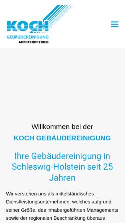 Vorschau der mobilen Webseite www.koch-meisterbetrieb.de, Koch Gebäudereinigung