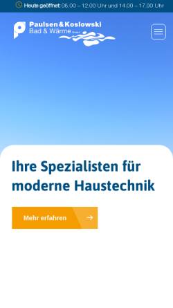 Vorschau der mobilen Webseite www.badundwaerme.de, Paulsen Haustechnik