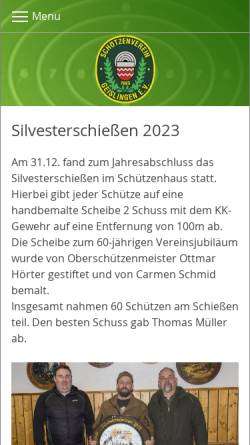 Vorschau der mobilen Webseite www.sv-geislingen.de, Schützenverein Geislingen e.V.