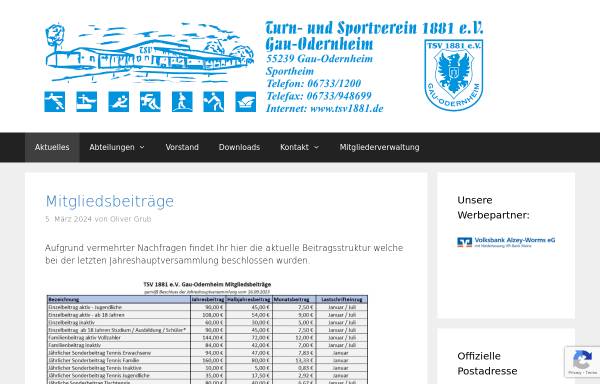 Vorschau von www.tsv1881.de, TSV 1881 Gau-Odernheim e.V.
