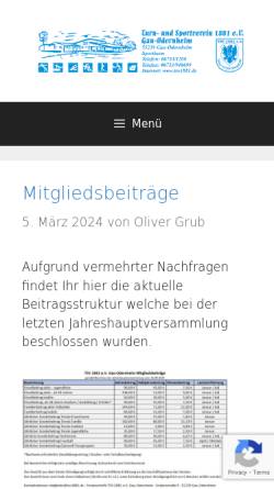Vorschau der mobilen Webseite www.tsv1881.de, TSV 1881 Gau-Odernheim e.V.