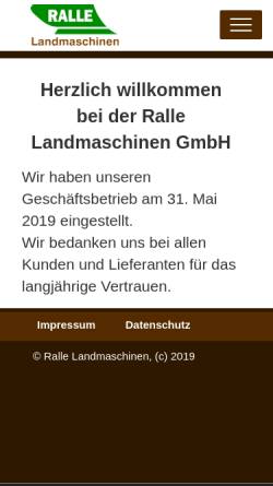 Vorschau der mobilen Webseite www.ralle.de, Ralle Landmaschinen