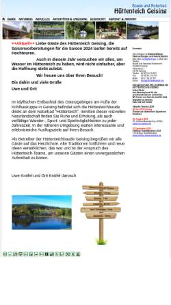 Vorschau der mobilen Webseite www.huettenteich.de, Wander- und Freizeittreff Hüttenteich