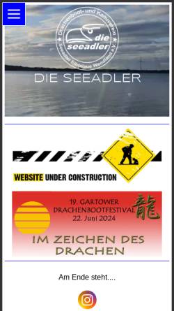 Vorschau der mobilen Webseite www.dieseeadler.de, Seeadler Elbtalaue-Wendland e.V.