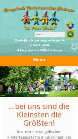 Vorschau der mobilen Webseite www.kindergarten-gueckingen.de, Evangelischer Kindergarten Gückingen