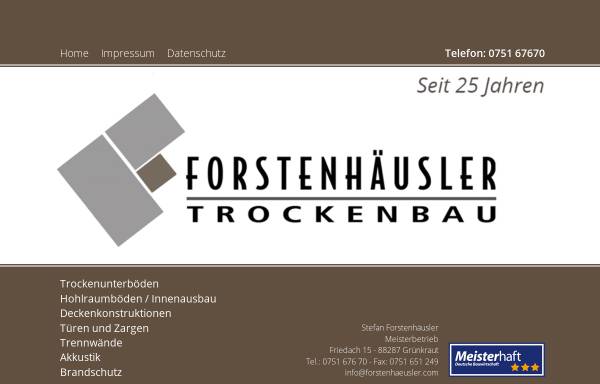 Vorschau von www.forstenhaeusler.com, Forstenhäusler Trockenbau