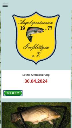 Vorschau der mobilen Webseite asv-grosslittgen.de, Angelsportverein 1977 e.V.